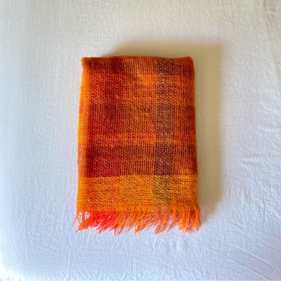 Vintage wool mohair Scottish plaid Heather Weave afghan throw blanket shawl - Picture 11 of 12